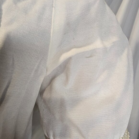 Vintage M.H.M Melissa Harper Dress Size Medium Green & Ivory Rayon & Poly - Picture 7 of 16